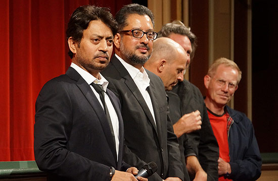 Irrfan Khan, Anup Singh bei der Fragerunde nach der Premiere am 30.06.2014 im Sendlinger Tor Kino (©Foto: Martin Schmitz)